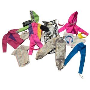 Vintage 80s & 90s Barbie Doll Clothing Lot Multicolor Outfits And Accessories